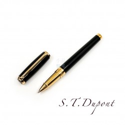 法國 S.T. Dupont 都彭 LINE D  麗雅黑桿金夾 鋼珠筆
