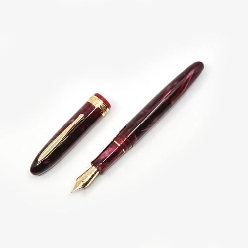 中國 弘典 HONG DIAN 雲海系列 14K金 鋼筆 (雲彩紅)