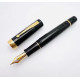 風格款 永生 600 德國硬橡膠筆桿 18K尖 君鋒尖 類長刀 雙色金 ( 黑灰藏紫）