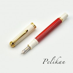 德國 Pelikan 百利金 14K金 M600 限量款 Red-White 紅白條 鋼筆