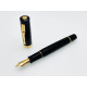 風格款 永生 600 德國硬橡膠筆桿 18K尖 君鋒尖 類長刀 雙色金 ( 古董黑 )