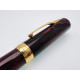 風格款 永生 600  德國硬橡膠筆桿 18K尖 君鋒尖 類長刀  雙色金 ( 紅木花紋 ）