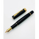 風格款 永生 600 德國硬橡膠筆桿 18K尖 君鋒尖 類長刀 雙色金 ( 古董黑 )