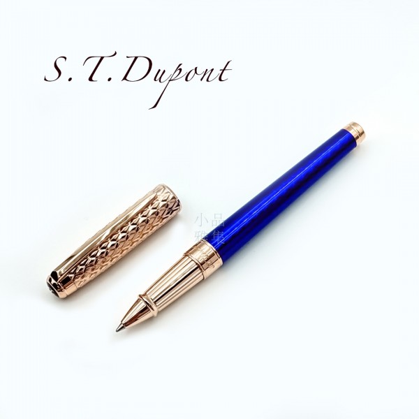 法國 S.T. DUPONT 都彭  LINE D  ETERNITY 龍麟紋 鋼珠筆（藍桿）