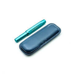 小品雅集訂製 短鋼筆專用 無隔層二支入 真皮皮套 筆套(瑪瑙藍)  小品雅集訂製 短鋼筆專用 無隔層二支入 真皮皮套 筆套(瑪瑙藍)