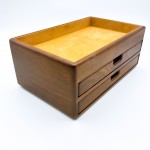 小品雅集 獨家訂製 雙層抽屜+展示置物盤 榆木筆盒