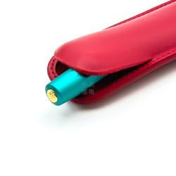 小品雅集訂製 短鋼筆專用 無隔層二支入 真皮皮套 筆套(中國紅)  小品雅集訂製 短鋼筆專用 無隔層二支入 真皮皮套 筆套(中國紅)