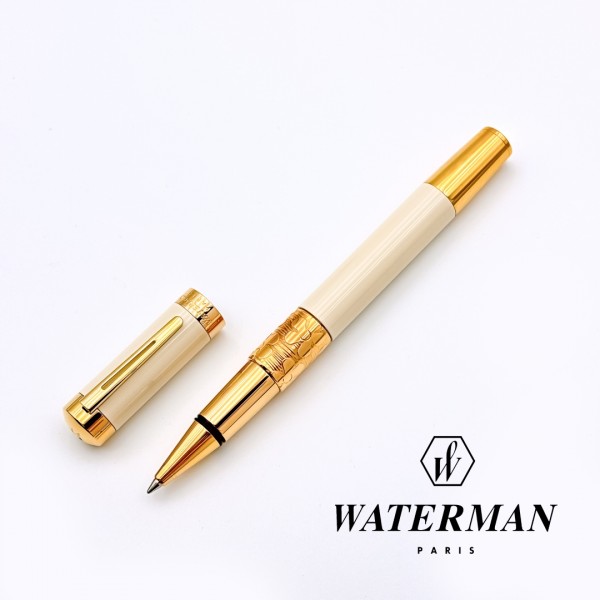 法國 Waterman 名門系列 象牙白金夾 鋼珠筆