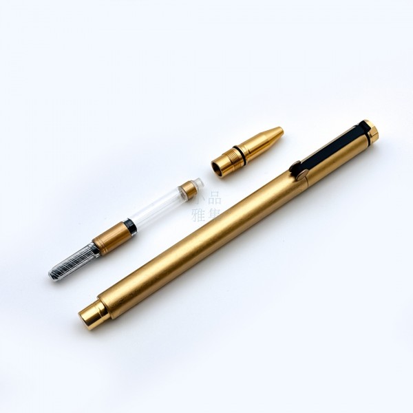 臺灣 SKB 文明鋼筆 【RS-101】變幻雙用筆 鋼筆/鋼珠筆 「黃銅色」