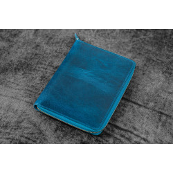 土耳其 Galen Leather 蓋倫皮革 5支入 拉鍊式 A6筆記本套 筆套 (瘋馬皮土耳其藍)  土耳其 Galen Leather 蓋倫皮革 5支入 拉鍊式 A6筆記本套 筆套 (瘋馬皮土耳其藍)