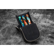 土耳其 Galen Leather 蓋倫皮革 3支入 磁吸直立式  拉鍊筆套(黑)  土耳其 Galen Leather 蓋倫皮革 3支入 磁吸直立式  拉鍊筆套(黑)