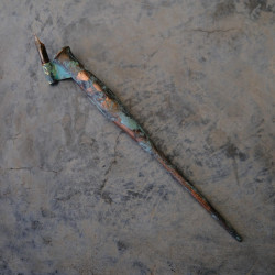 Zanerian Rust And Blue Patina Oblique Pen Holder Zanerian Rust And Blue Patina Oblique Pen Holder