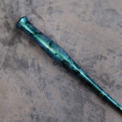 Turquoise Silver Painted Straight Pen Holder Turquoise Silver Painted Straight Pen Holder
