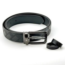 德國 MONTBLANC 萬寶龍 風尚斜紋 黑釦 雙面設計皮帶 (130587)  德國 MONTBLANC 萬寶龍 風尚斜紋 黑釦 雙面設計皮帶 (130587)