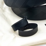 德國 MONTBLANC 萬寶龍 風尚斜紋 黑釦 雙面設計皮帶 (130587) 