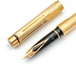 =庫存新品= SHEAFFER 西華 TARGA 鍍金 直條紋 14K 澳洲製 鋼筆/原子筆對筆 