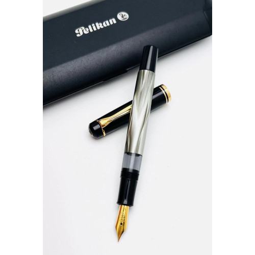 ☆典藏老筆☆ PELIKAN 百利金 M200 雲灰花紋 鋼筆 <9成新#YY1119D>