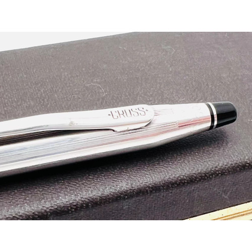 ☆典藏老筆☆ CROSS 鍍銀筆桿 0.9mm 連續旋轉出芯 (7成新 #YY6420B)