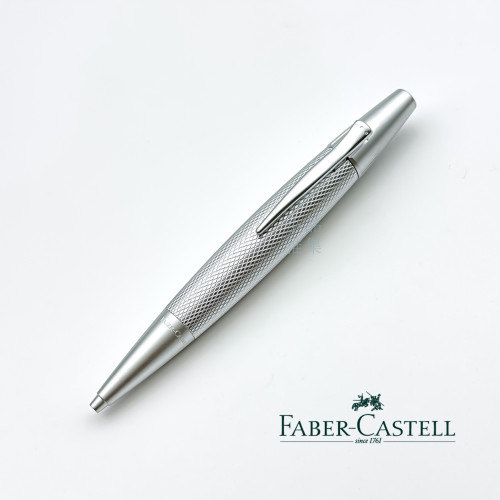 德國 Faber-Castell 輝柏 E-Motion系列 銀色雕紋 霧銀原子筆 (148696)