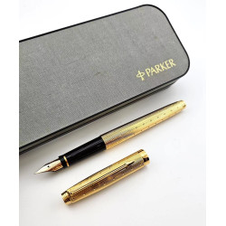  ☆ PARKER 派克 75 鍍金 孔雀紋 14K  鋼筆 （法國製 全新 #YY6820B)