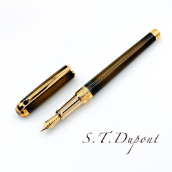 法國 S.T. DUPONT 都彭 LINE D MEDIUM系列 Sunburst Bronze 天然漆 14K 鋼筆 法國 S.T. DUPONT 都彭 LINE D MEDIUM系列 Sunburst Bronze 天然漆 14K 鋼筆