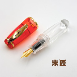 末匠MAJOHN Q3 滴入式上墨小胖短鋼筆（透明紅）