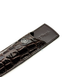 S.T. Dupont 都彭 鱷魚壓紋 單支裝 棕色亮面 1支入 筆套 #180161   S.T. Dupont 都彭 鱷魚壓紋 單支裝 棕色亮面 1支入 筆套 #180161