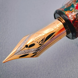 臺灣職人昆陽 漆塗款 『宮花綺錦』寫樂 21K金 Profit 雙色B尖