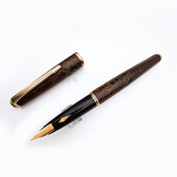 =中古美品=Platinum 白金牌 70年代 巴西蟾蜍皮筆 18K 細軟尖『深咖啡』#YY2079D =中古美品=Platinum 白金牌 70年代 巴西蟾蜍皮筆 18K 細軟尖『深咖啡』#YY2079D