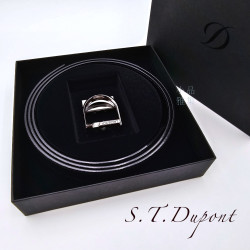 法國 S.T. DUPONT 都彭 D - LOGO 釕金 荔枝紋 商務皮帶 9351200 法國 S.T. DUPONT 都彭 D - LOGO 釕金 荔枝紋 商務皮帶 9351200