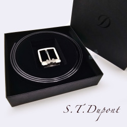 法國 S.T. DUPONT 都彭  LINE D 鈀金 菱格紋 商務皮帶 8350100 法國 S.T. DUPONT 都彭  LINE D 鈀金 菱格紋 商務皮帶 8350100