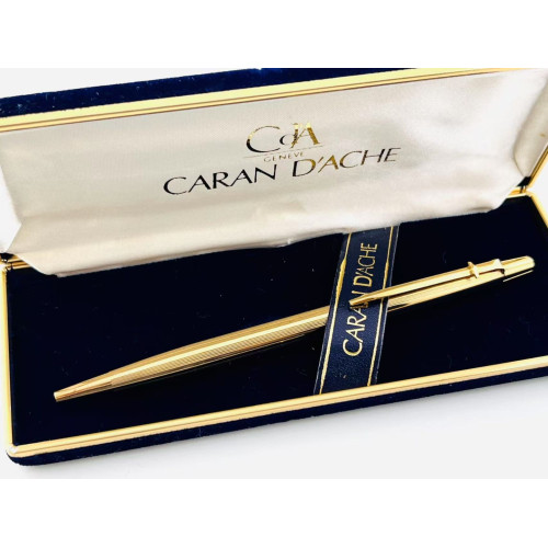 =中古美品= CDA 瑞士卡達 日內瓦 鍍金『經典劍形筆夾』原子筆#YY1539D