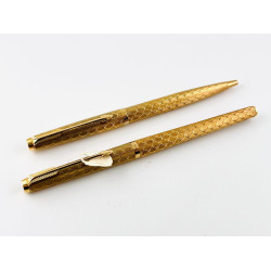 =庫存新品= PARKER 派克180 稀少！ 鍍23K金 花環 鋼筆/原子筆 ㄧ對 #NK-2150J