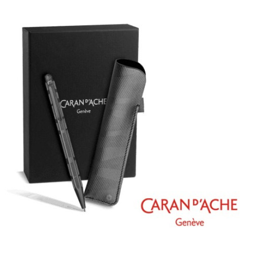 瑞士 CARAN D'ACHE 卡達 Ecridor 艾可朵 BLACK LINES 原子筆＋筆套禮盒 