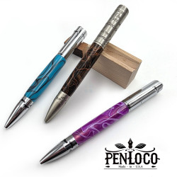 美國 PenLoco 足跡 Footprints 花紋桿 手工 原子筆 (三款可選) 美國 PenLoco 足跡 Footprints 花紋桿 手工 原子筆 (三款可選)
