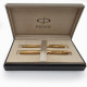 ☆典藏老筆☆派克 PARKER 75 Perle 鍍金 14K 鋼筆/原子筆 對筆組合 全新珍藏