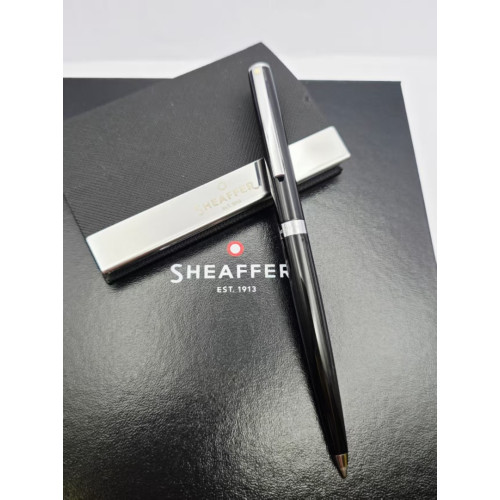 =全新庫存品=西華 Sheaffer 小白點 麗雅黑白夾  原子筆+名片夾 