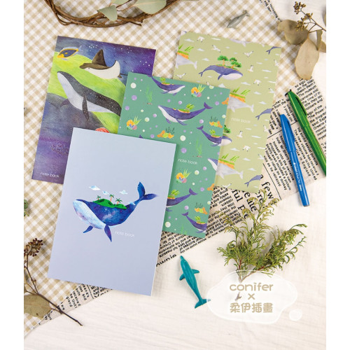 臺灣-綠的-紙品 柔伊插畫家合作 Ⅳ 筆記本（A5 14.5x21cm）