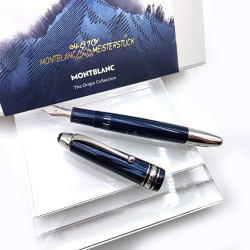 德國 MONTBLANC萬寶龍  大師傑作Meisterstück 100週年限量款 146 14K 鋼筆 ( 藍色)