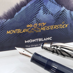 德國 MONTBLANC萬寶龍 100週年紀念 The Origin 系列 Doué LeGrand 18K 鋼筆 ( 藍色)