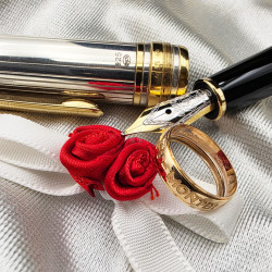Montblanc 萬寶龍 Meisterstück 144 Wedding Edition 鋼筆 925純銀桿 18K金環  #21448