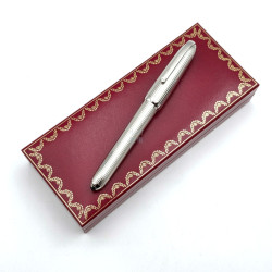 ☆庫存新筆☆ Cartier卡地亞 Louis Cartier 鍍白金桿 18K尖鋼筆  #AP-6756 ☆庫存新筆☆ Cartier卡地亞 Louis Cartier 鍍白金桿 18K尖鋼筆  #AP-6756