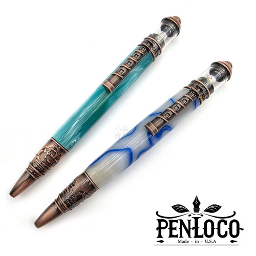 美國 PenLoco 燈塔 Lighthouse 花紋桿 手工 原子筆 (兩款可選)