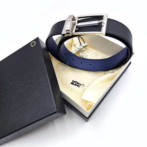 德國 Montblanc 萬寶龍  Sartorial 匠心系列 十字紋 雙面皮帶 （118438）