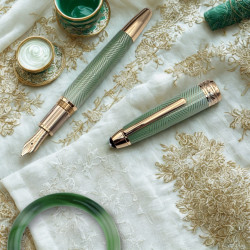 德國 Montblanc 萬寶龍 大師傑作 Solitaire 書法系列 『 青瓷 Celadon 』18K 鋼筆 （書法尖）