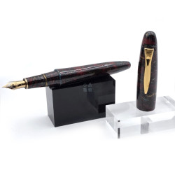 臺灣職人昆陽  二創系列 漆塗款『 沉火 Ember Veil 』（使用Platinum 出雲 生漆繪製 ）F尖