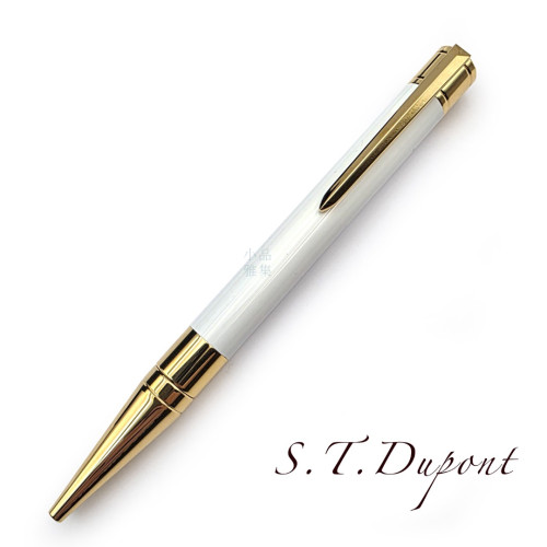 法國 S.T. Dupont 都彭 Initial 系列 原子筆（白桿金夾）