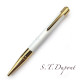法國 S.T. Dupont 都彭 Initial 系列 原子筆（白桿金夾）