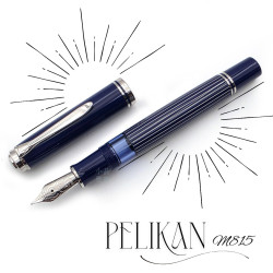 德國 Pelikan 百利金 18K金 M815 Metal Striped 藍色 金屬線條 鋼筆  德國 Pelikan 百利金 18K金 M815 Metal Striped 藍色 金屬線條 鋼筆