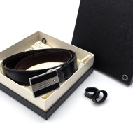 德國 Montblanc 萬寶龍 啞光鍍鈀針式長方扣 商務雙面皮帶 (128136) 德國 Montblanc 萬寶龍 啞光鍍鈀針式長方扣 商務雙面皮帶 (128136)